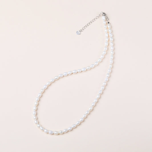 Care Band Freshwater Pearl Necklace with Rhodium