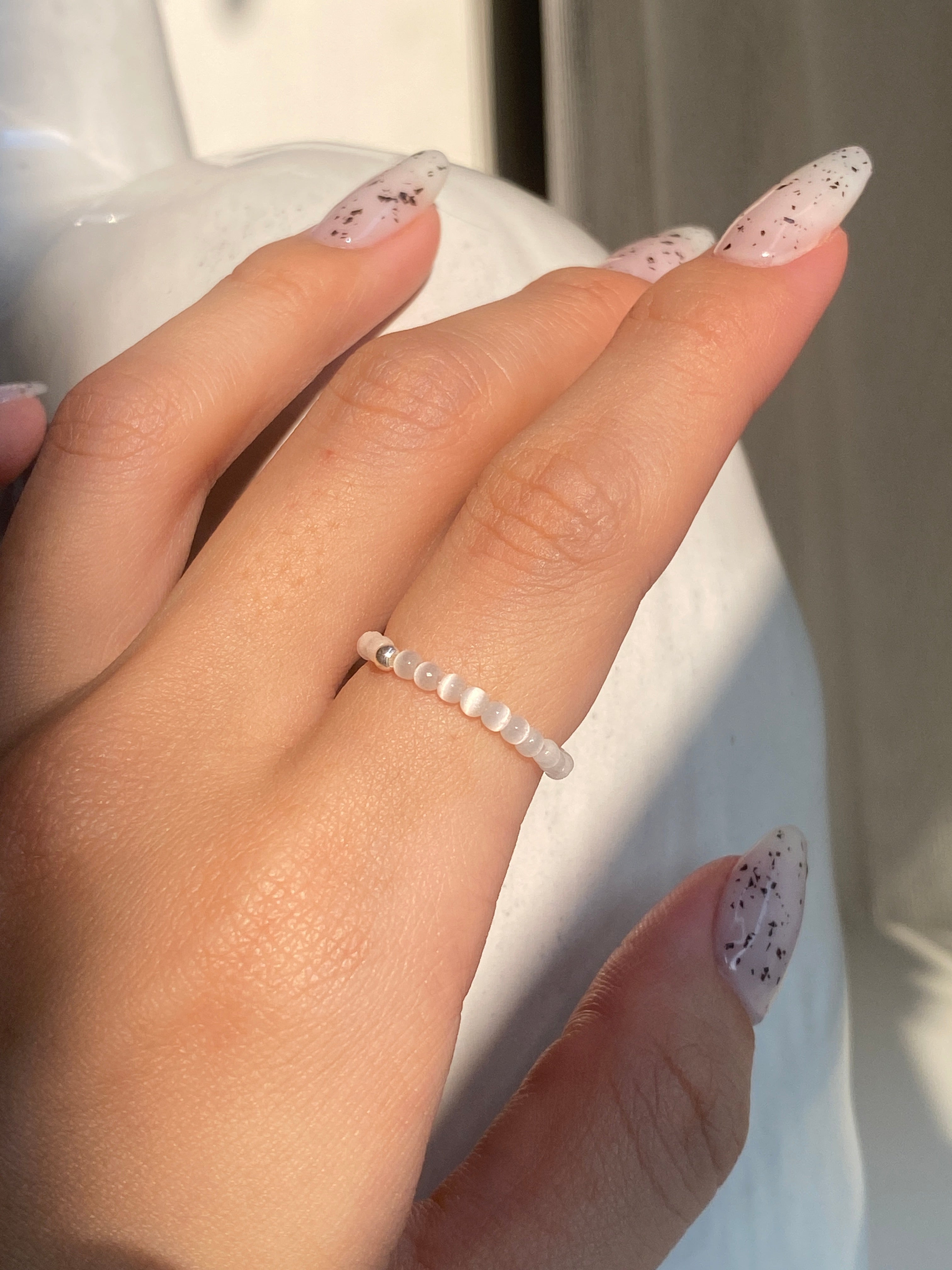 Selenite on sale wedding ring